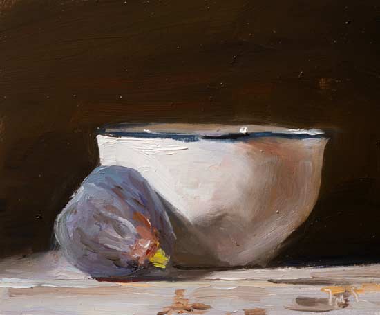 daily painting titled Fig and bowl