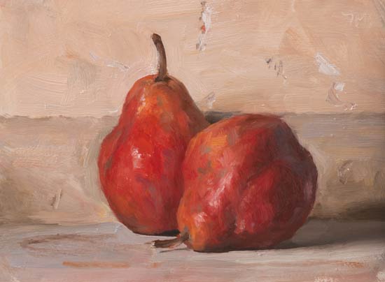 daily painting titled Red pears