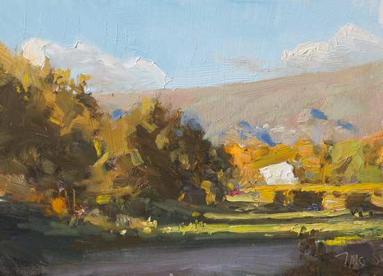 daily painting titled Autumn evening, Bedoin