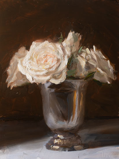 daily painting titled November roses
