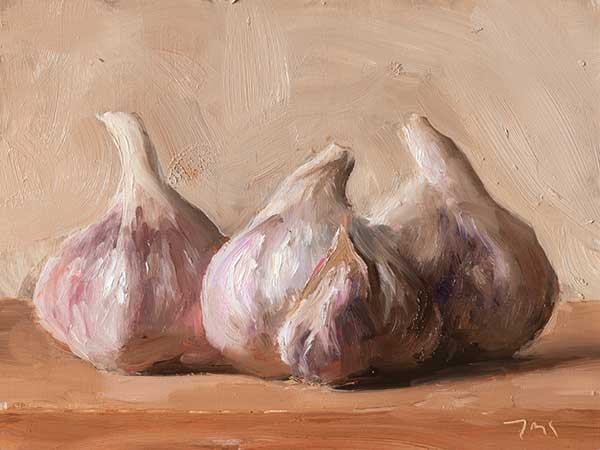 daily painting titled Garlic heads