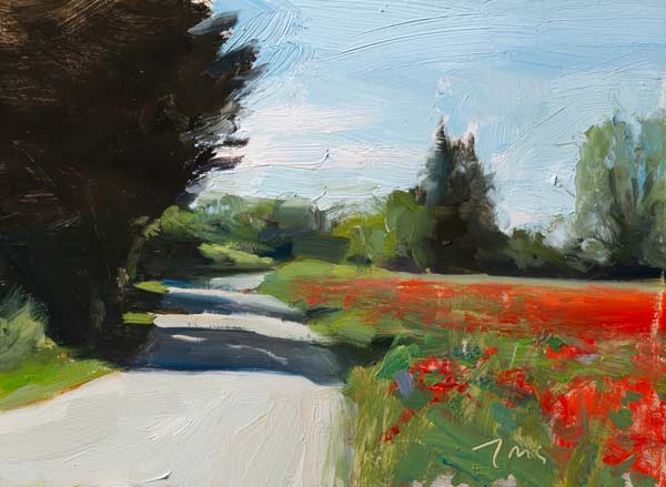 daily painting titled Road through poppies