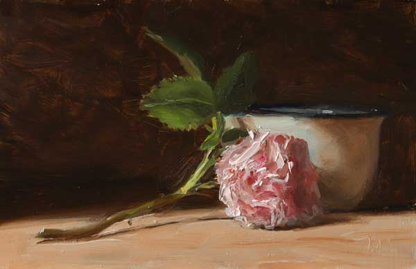 daily painting titled Rose and cup