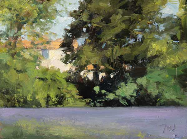 daily painting titled House and lavender
