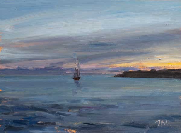 daily painting titled Evening mooring Ajaccio