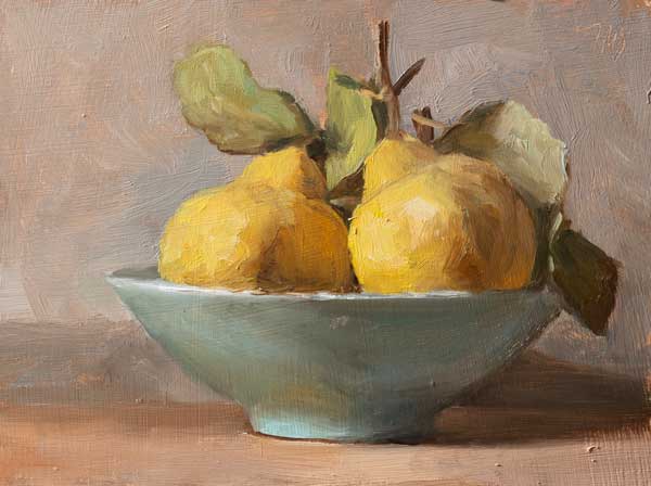 daily painting titled Bowl of quinces 