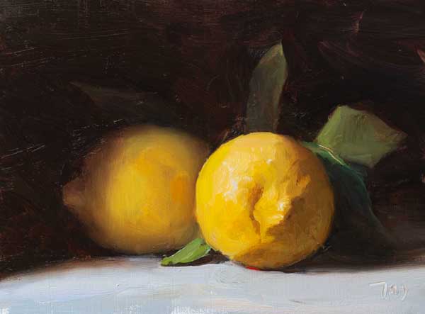 daily painting titled Lemons from Liguria