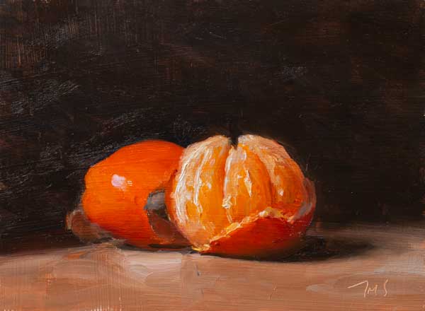 daily painting titled Peeled Clementine