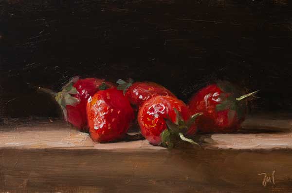 daily painting titled Ciflorette strawberries