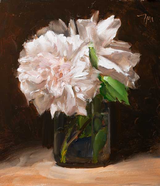 daily painting titled Roses in a jar