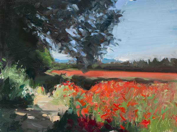 daily painting titled Edge of a poppy field