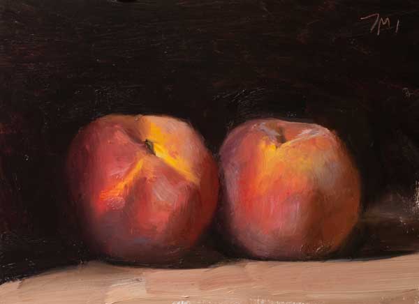 daily painting titled Two peaches