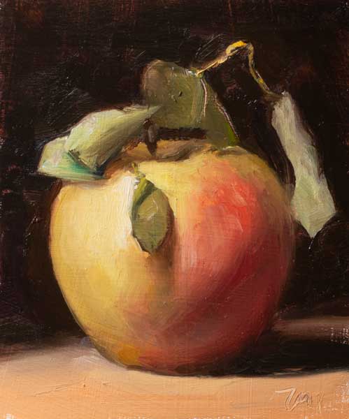 daily painting titled New season's apple