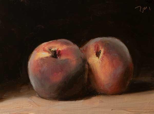 daily painting titled Two peaches