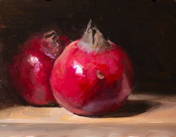 daily painting titled Pomegranates