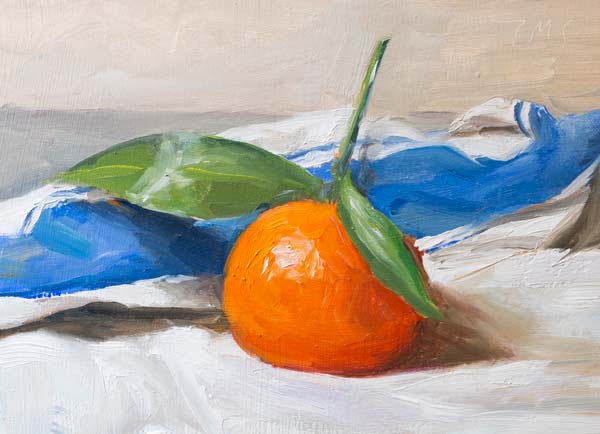 daily painting titled Clementine on  French cloth