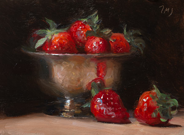 daily painting titled A bowl of strawberries