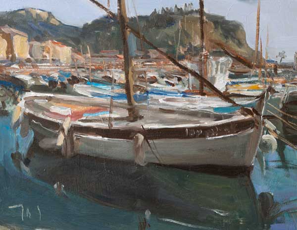 daily painting titled Fishing boats, Cassis