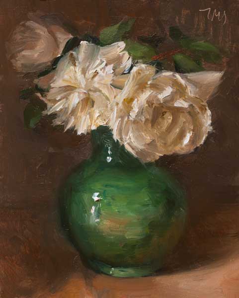 daily painting titled Roses in a Provençal vase