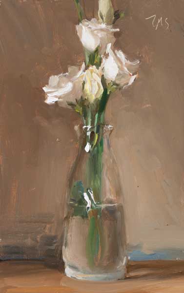 daily painting titled Flowers in a bottle
