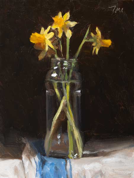 daily painting titled Jonquils with dark background