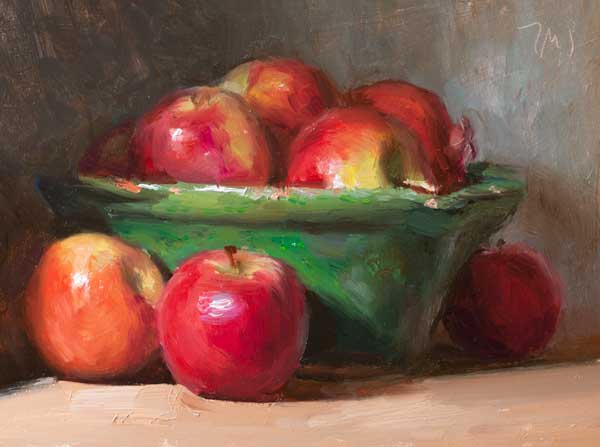 daily painting titled A bowl of apples