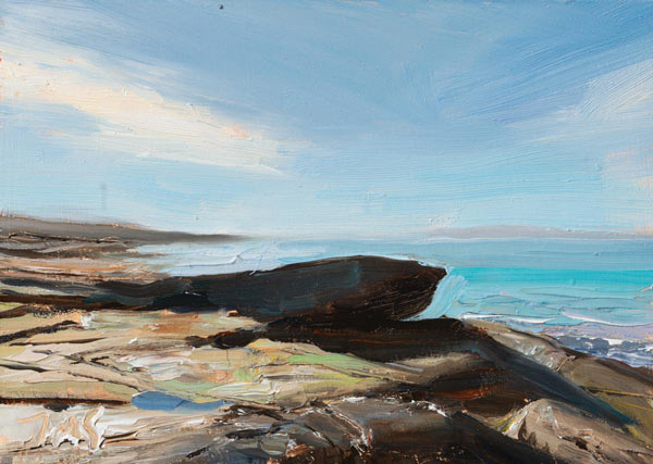 daily painting titled Rocks at Luskentyre Sands, Isle of Harris