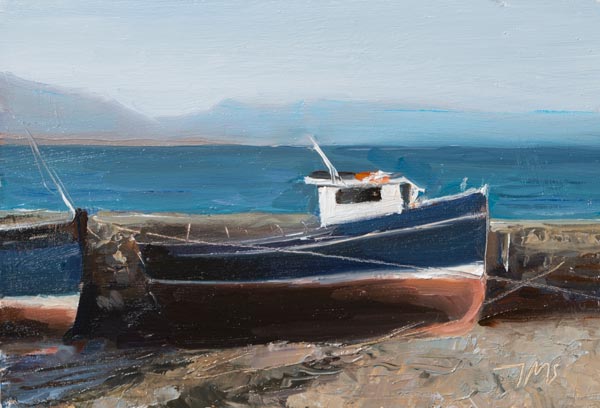 daily painting titled Fishing boats, Broadford, Isle of Skye