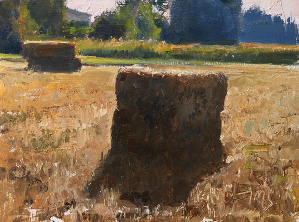 daily painting titled Hay bales