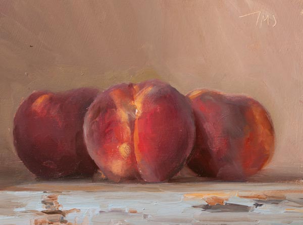 daily painting titled Three peaches