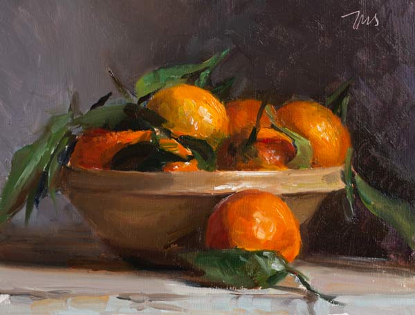 daily painting titled A bowl of clementines