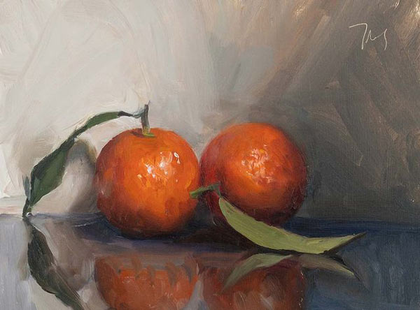 daily painting titled Two clementines