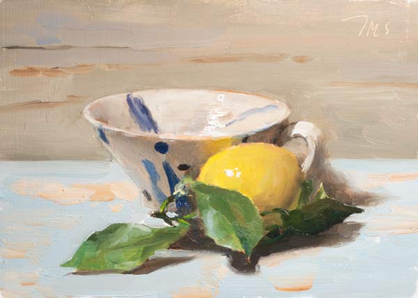 daily painting titled Lemon and cup