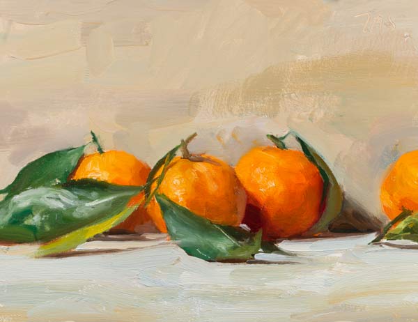 daily painting titled Four clementines