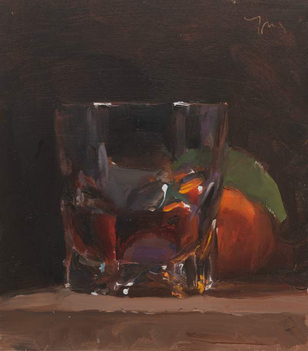 daily painting titled whisky and clementine