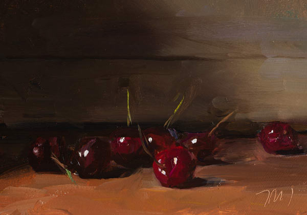 daily painting titled Cherries from the market