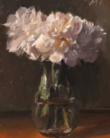 daily painting titled Market day peonies