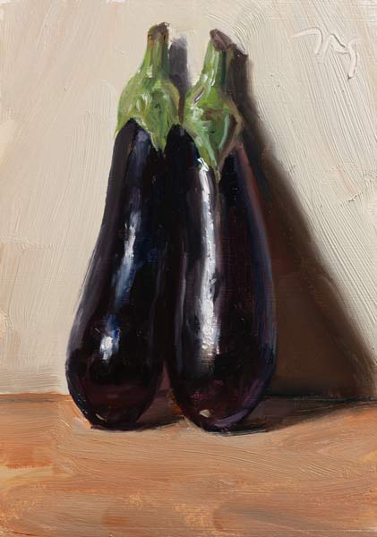 daily painting titled Aubergines