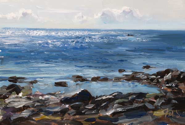 daily painting titled Cornish coast