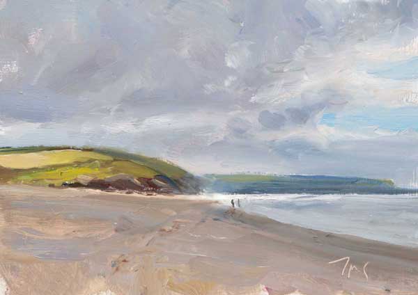 daily painting titled The beach at Loe bar