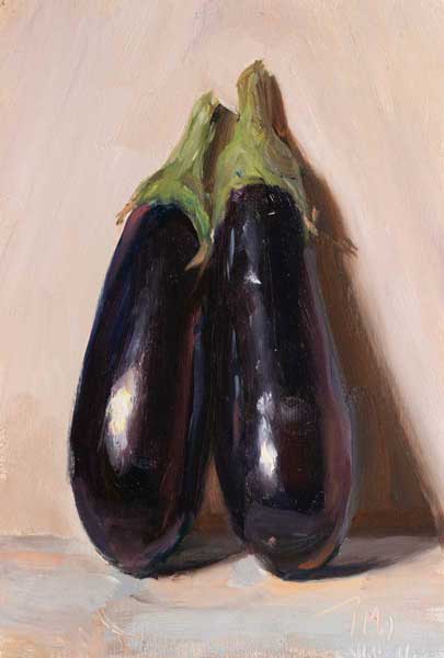daily painting titled Aubergines