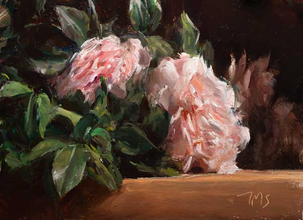 daily painting titled Garden roses