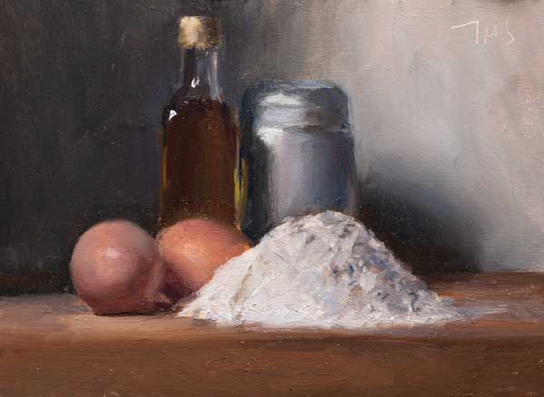 daily painting titled Eggs, flour and truffle oil