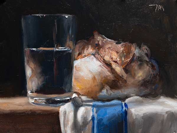 daily painting titled Bread and water