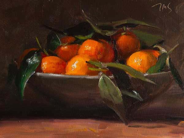 daily painting titled A bowl of clementines