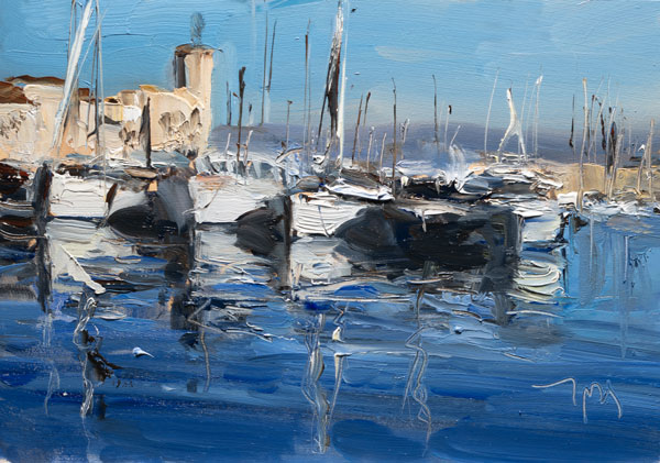 daily painting titled Boats at la Ciotat