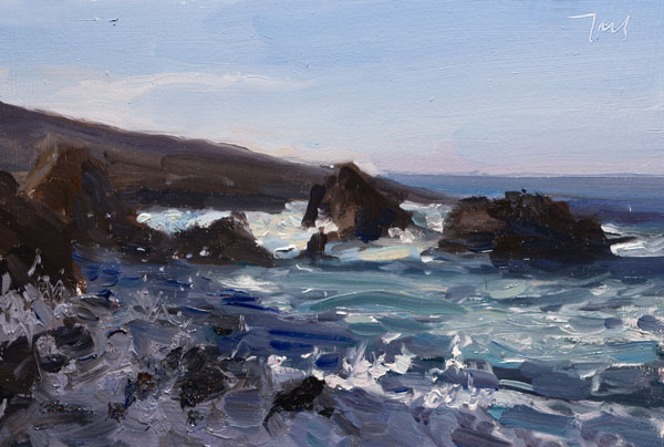 daily painting titled The Mediterranean coast at Sanary-sur-Mer