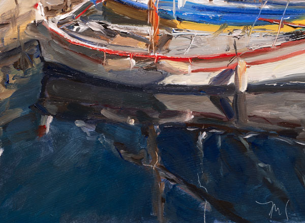 daily painting titled Fishing boats, la Ciotat