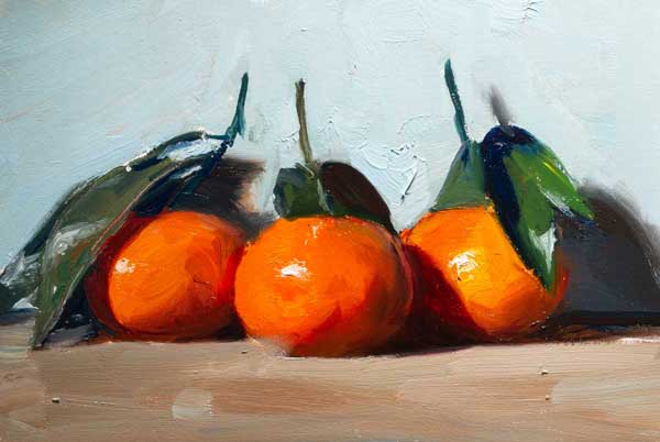 daily painting titled Three mandarin oranges