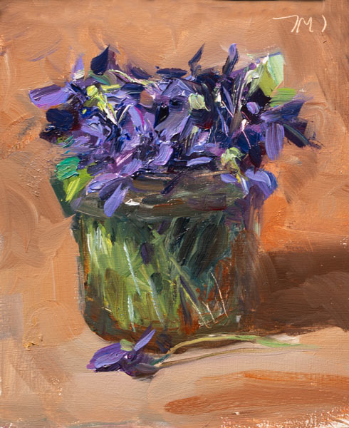 daily painting titled Violets no.2